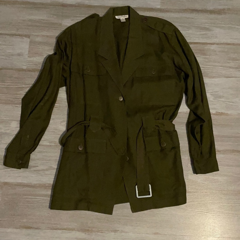 Vintage Ann Taylor silk safari jacket